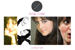 Screenshot of frontpage of Emily Code website