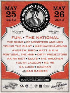 Poster for Boston Calling music festival featuring background map and typography