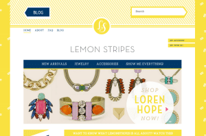 Screenshot of front page of Lemon Stripes website