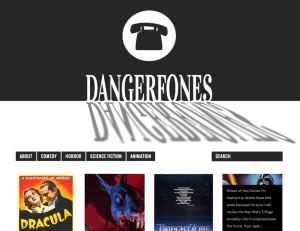 Screenshot of front page of Dangerfones website