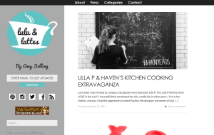 Screenshot of front page of Lulu and Lattes website