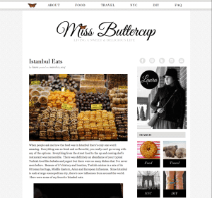 Scerenshot of front page of Miss Buttercup website