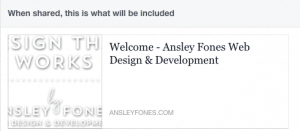 Screenshot of facebook snippet preview for ansleyfones.com