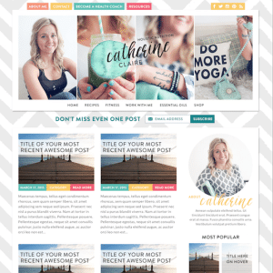 Screenshot of front page of Catherine Claire website