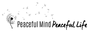 Professional logo for peaceful mind peaceful life featuring dandelion and dandelion fluff