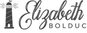 Professional logo for Elizabeth Bolduc featuring script text and lighthouse illustration