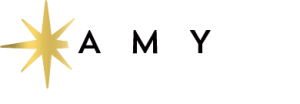 Professional logo for Amy Ashmore featuring letters "A" "M" "Y" in bubbles and a metallic star