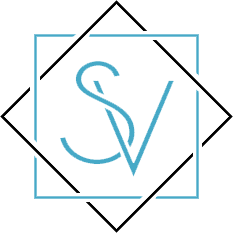 Professional logo featuring blue and black squares and the initials SV
