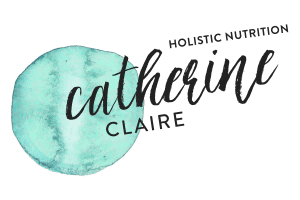 Professional logo for Catherine Claire featuring watercolor circle