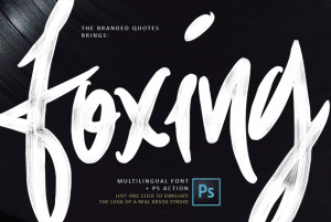 Image of word "Foxing" in large, bold handwritten font