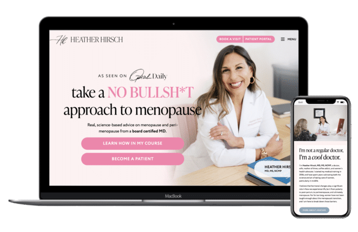Portfolio - Heather Hirsch Health and Wellness Website